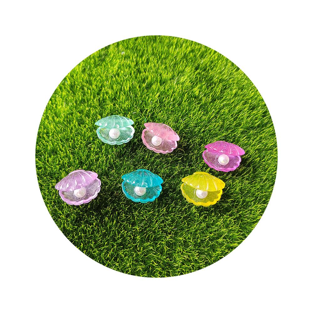Kawaii Glitter Pearl Shell Flat Back Resin Cabochons Scrapbooking DIY Jewelry Craft Decoration Accessories