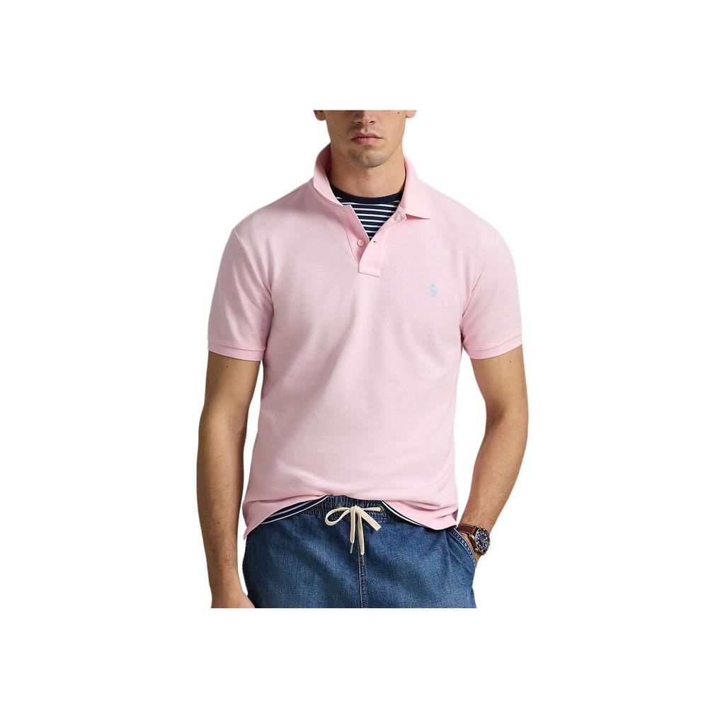 Polo Ralph Lauren Solid Color Logo Embroidered Short Sleeve Polo Shirt Men tops Pink 710680784-424