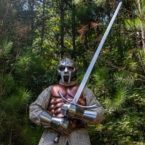Hełm rzymskiego bezlitosnego gladiatora - replika średniowiecznego stroju ze stali kalibru 20