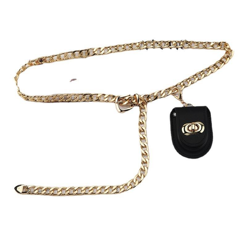 Men'S And Women'S Hip Hop Metal Chain Bag Accessories Dress Jeans Belt Decorative Trendy Chain