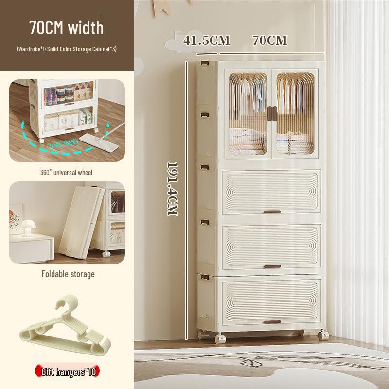 Children's Multi-layer Folding Wardrobe Storage Cabinet for Baby Clothes