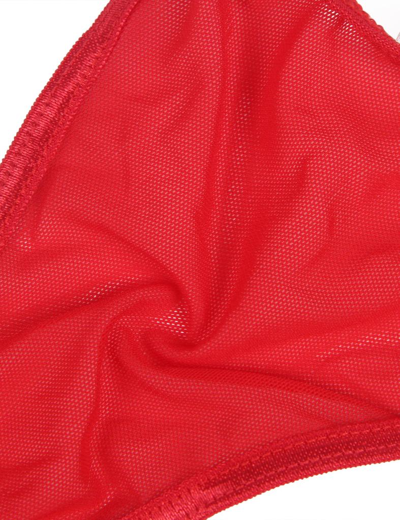 Sexy with Floral Plus Sizes Cute Mesh Beautiful Lingerie [comeondear] Women's T-Back Embroidery, (M, L, 2L, 3L), Underwear, Elegant, See-Through,