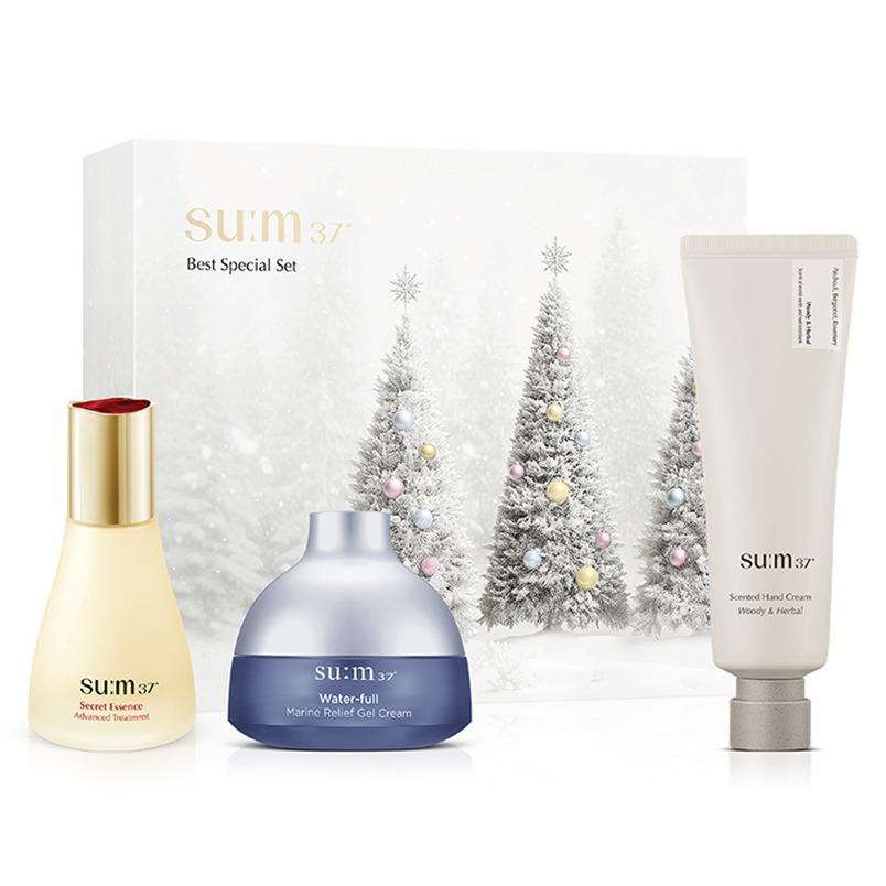 su:m37 Best Special Gift Set - Secret Essence 45ml + Water-full Marine Gel Cream 20ml + Scented Hand Cream Woody & Herbal 70ml