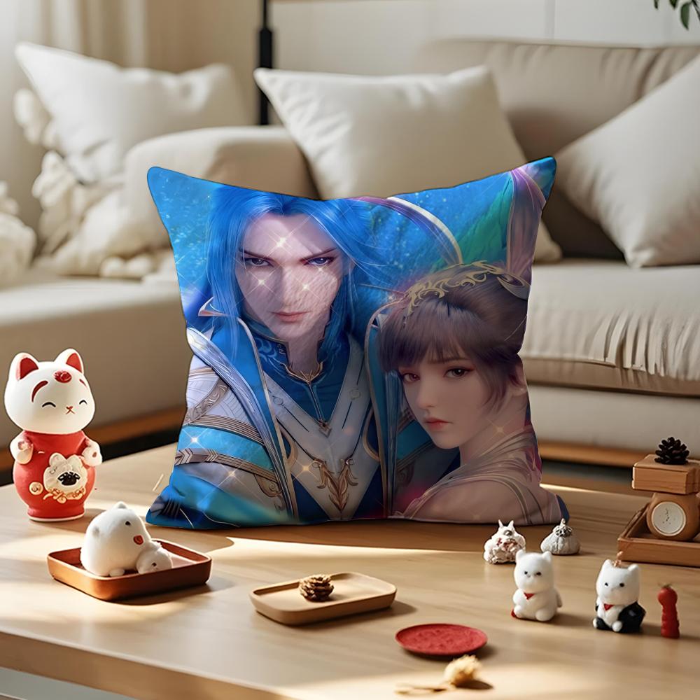 Soul Land Cushion Cover Anti-dustmite Pillowcase Invisible Zipper Silky Short Plush Sofa Cushion Cover