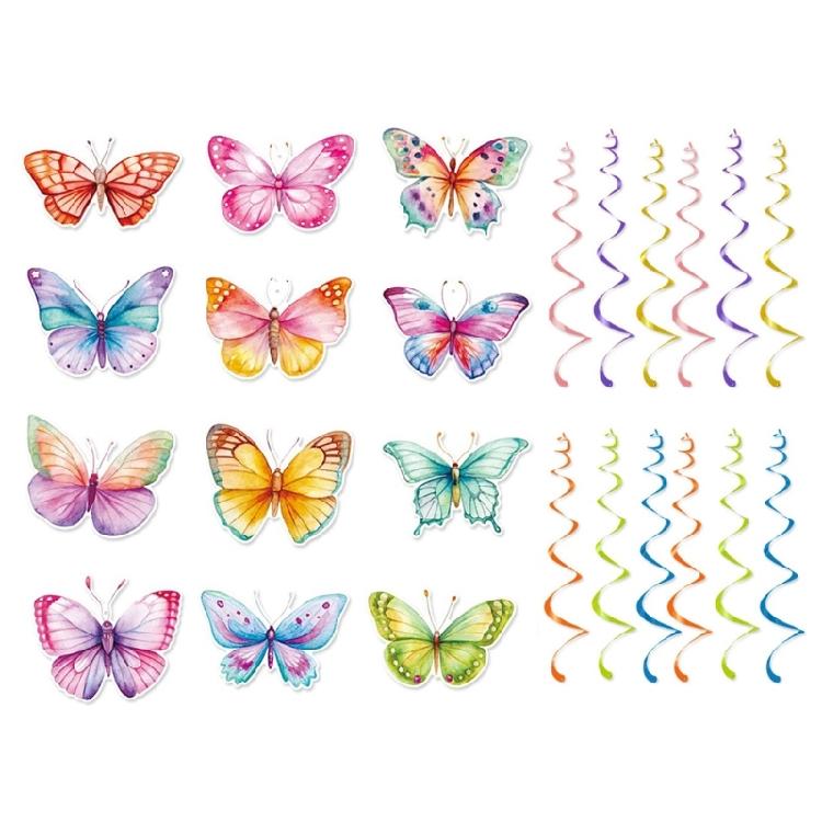

Colorful Butterfly Swirls Ceiling Decoration Butterfly Swirls Spring Theme Hanging Ornament for Wedding Birthday Parties 1