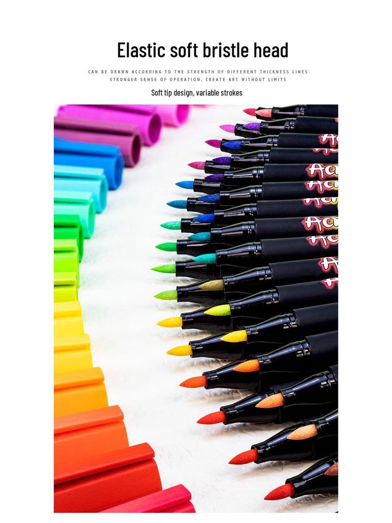 100-Color Soft Tip Acrylic Paint Markers for DIY, Graffiti, Journals & Drawing