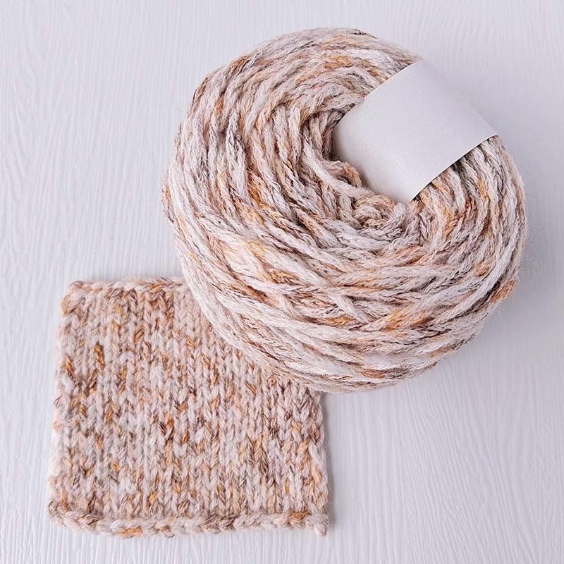 50g/Ball Colorful Flat Ribbon Yarn 1.8mm Hand Woven Hollow Gradient Cotton Yarn DIY Woven Shawl Sweater Scarf Handbag Thread