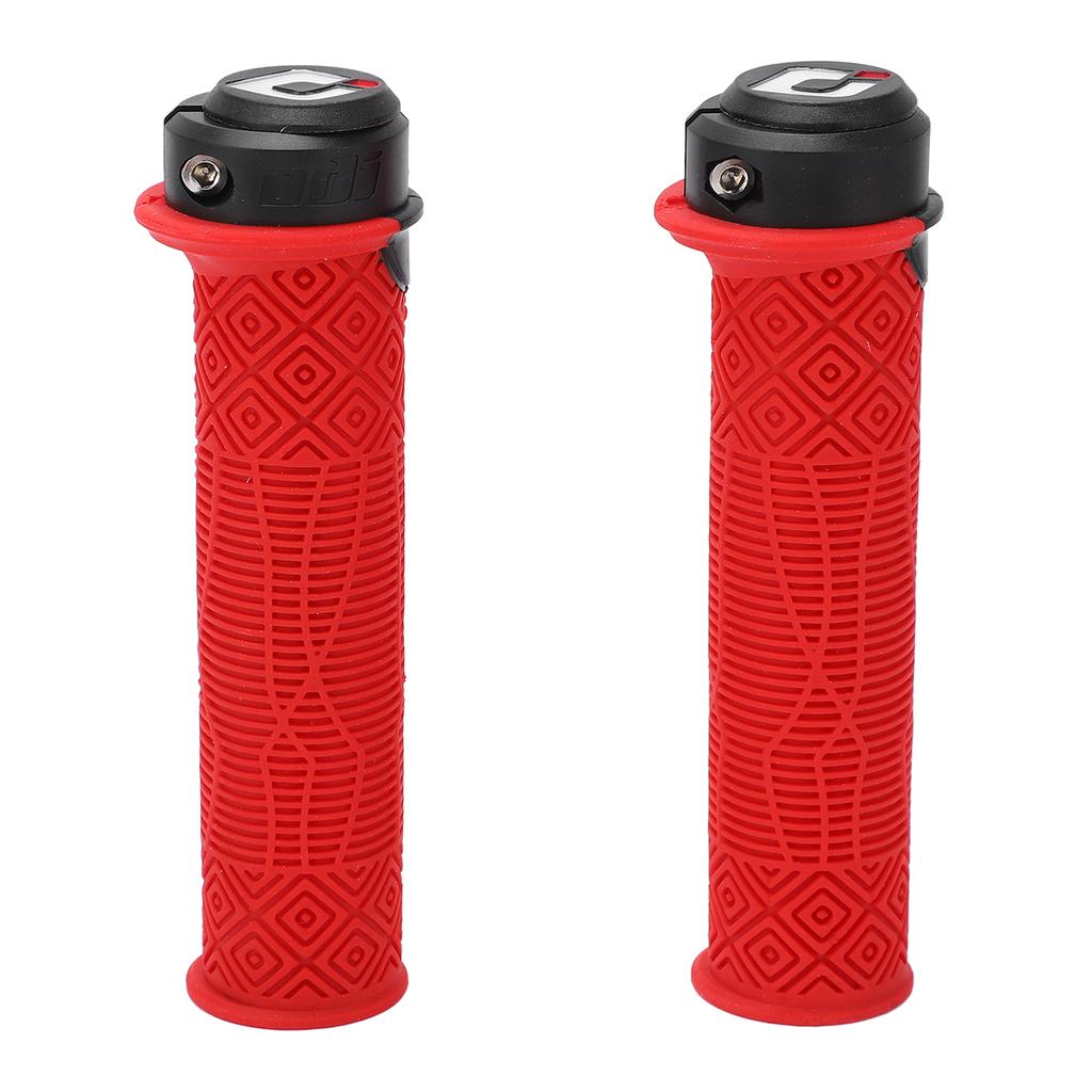 2Pcs Bike Handle Grip Rubber Anti Slip Wear Resistant Ergonomic Hollow Design Bike Handlebar Grips Cover Red