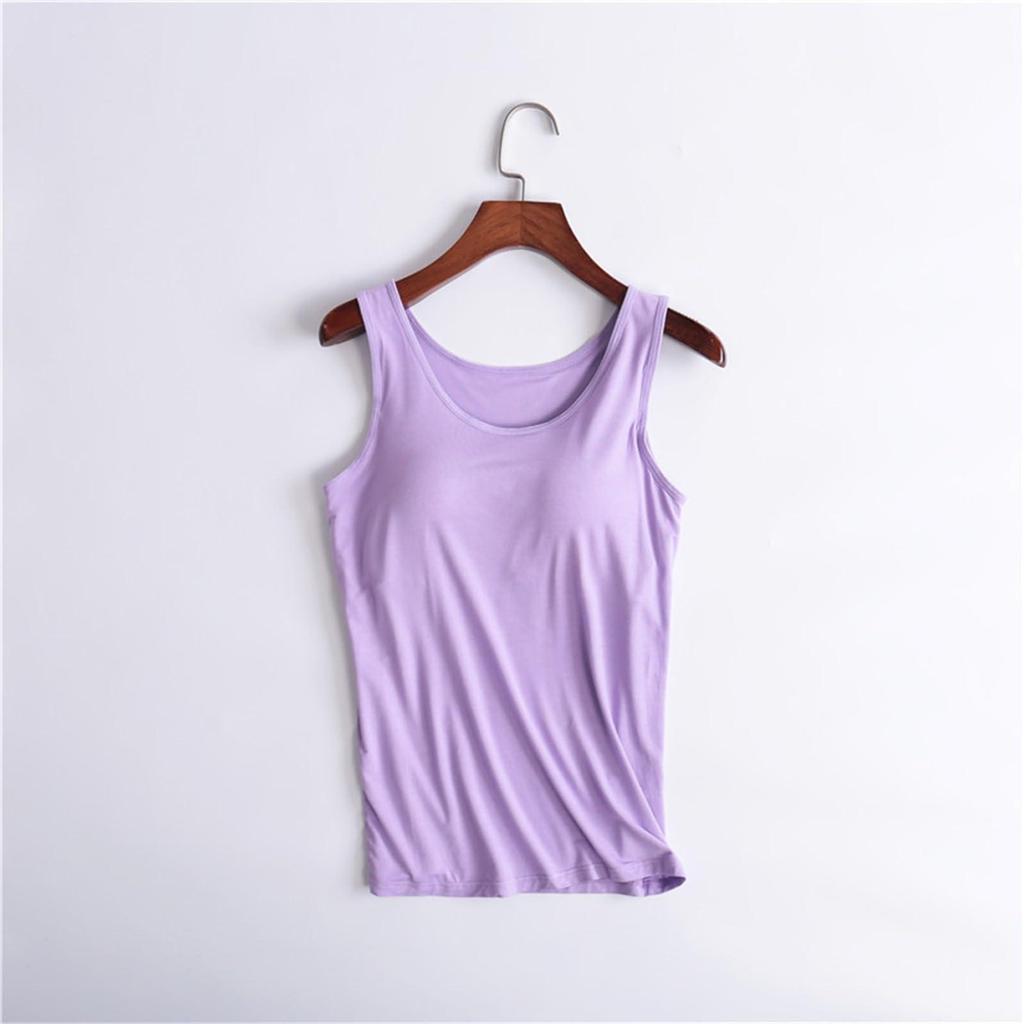 Women's Fashion With Padded Tank Top Without Steel Ring Bra Cups One-Piece Underwear Bottoming Shirt