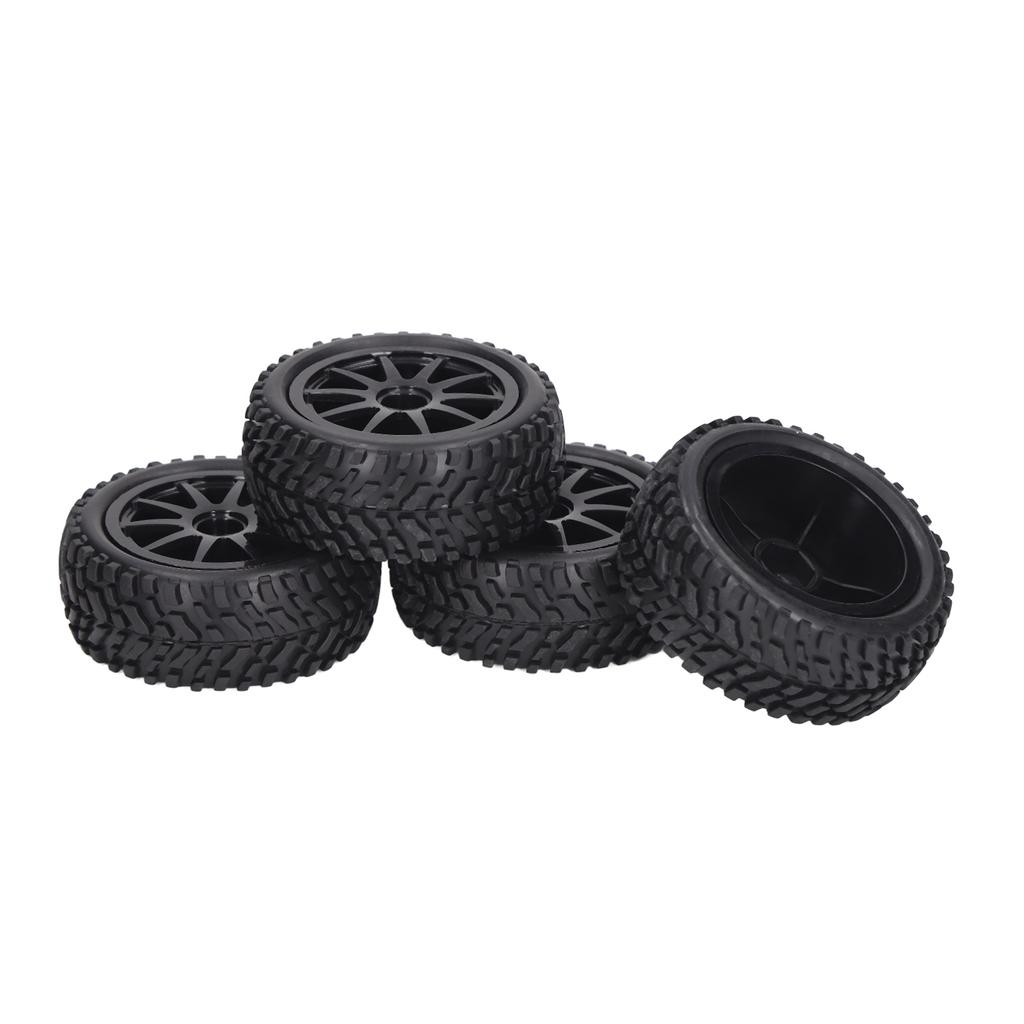 4PCS RC Tires and Wheel 10 Spoke Plastic Wheel Rims Rubber Tires Set RC Replacement Tyres for 116
