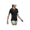 adidas Solid Color Logo Round Neck Quick-Dry Sports Short Sleeve T-Shirt Women Tops Black BK2688