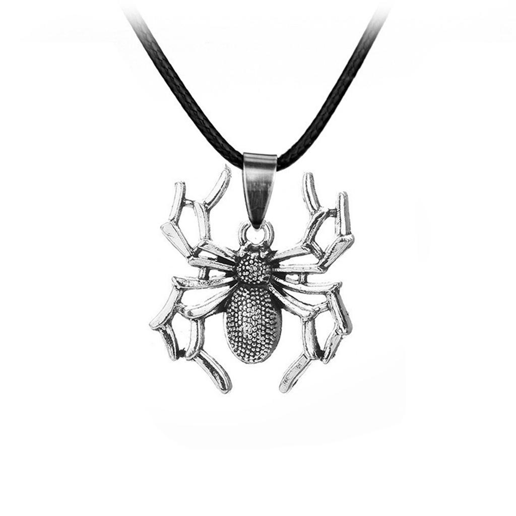 Simple Stainless Steel Spider Pendant Necklace for Men and Women Fashion Party Jewelry Gift