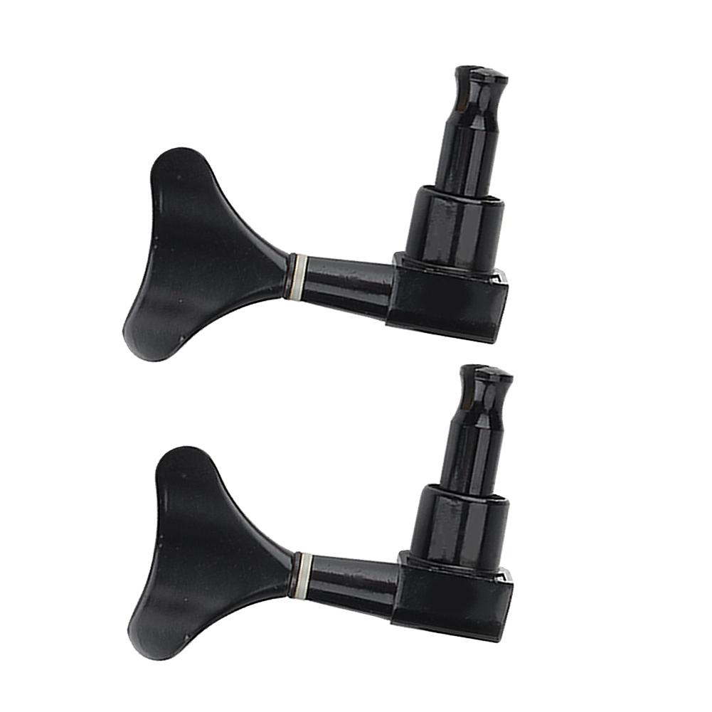 2L 2R Black Closed Zinc Alloy Machine Heads String Tuners Tuning Pegs for Electric Bass