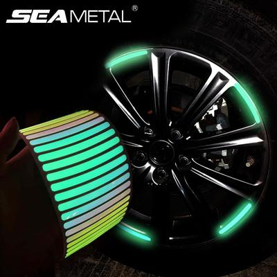 20/40 pezzi Adesivi Riflettenti per Mozzo Ruota Auto Guida Notturna Cerchio Pneumatico Auto Strisce Decorative Riflettenti Adesivo Luminoso