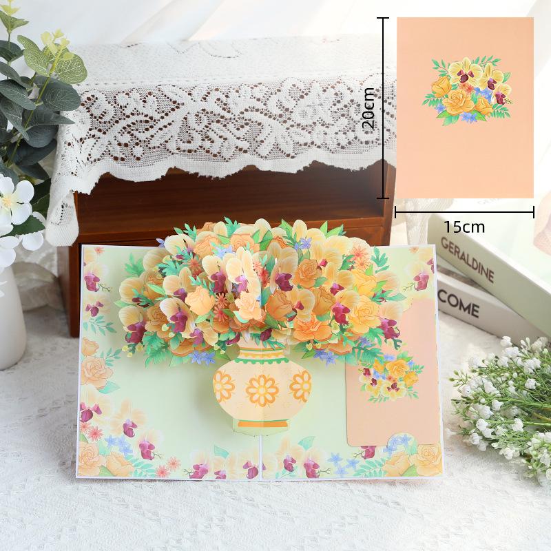 Popular 3D Handmade Christmas Bouquet Greeting Card