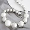 Fashion Temperament New Irregular Round Pearl Necklace Cold Wind Exaggerated Niche Design Collarbone Chain Women