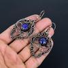 Lapis Lazuli 999 Copper Wire Wrapped Earrings, Handmade Gemstone Earrings Jewelry, Gifts For Wife Brand New Earrings