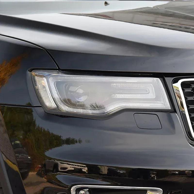 2 Pcs Car Headlight Protective Film Headlamp Transparent Black TPU Sticker For Jeep Grand Cherokee WK2 2014- Accessories