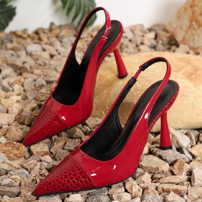 Mode Patchwork de Haute Qualité Sandales à Talons Hauts Femmes Été Bout Pointu Peu Profondes Bride Arrière Sandales Mules Banquet Fête Chaussures de Danse