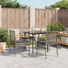 Vidaxl 5-Cz. Set di Mobili da Giardino con Cuscini, Grigio, Rattan PE