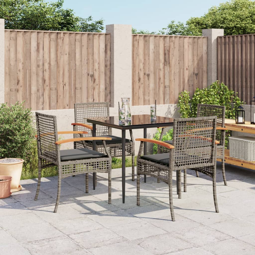 Vidaxl 5-Cz. Zestaw Mebli Ogrodowych Z Poduszkami, Szary, Rattan Pe