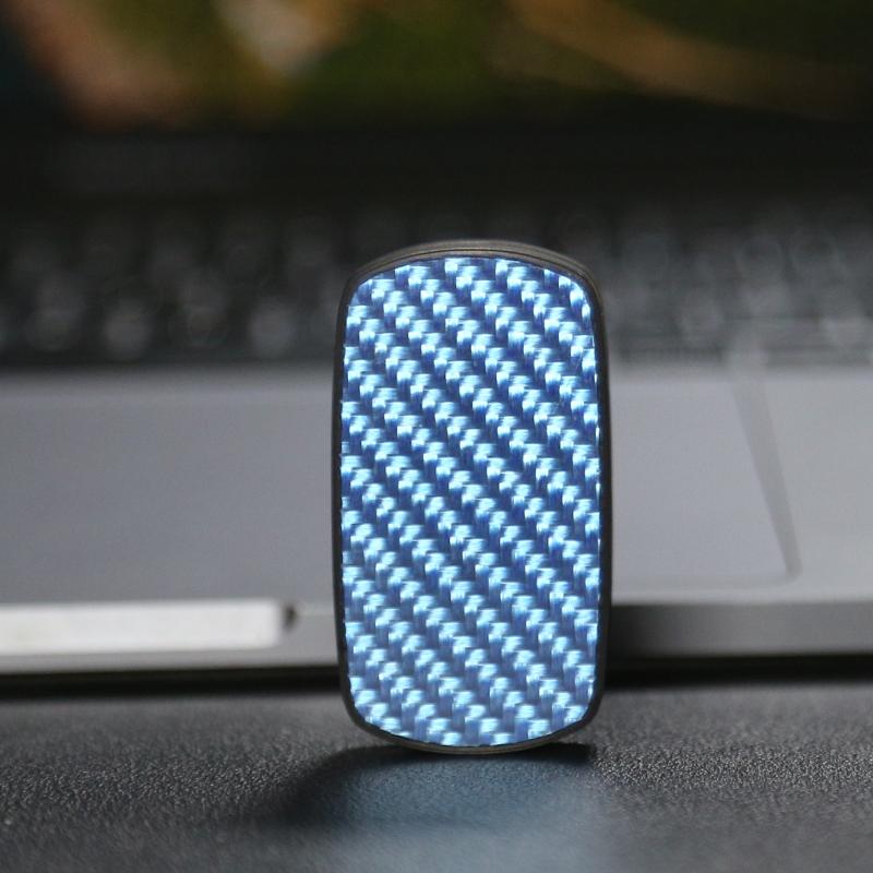 Blue Carbon Fiber EDC Card Pusher Relieve Stress Relief Toy Magnetic Push Slider Office Stress Relief Toys For Adult Gift