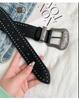 3.8x115cm PU Vintage Waistband Adjustable Alloy Black Y2K Belt Waist Seal Wide Strap Buckle Cool Black Rivet Belt