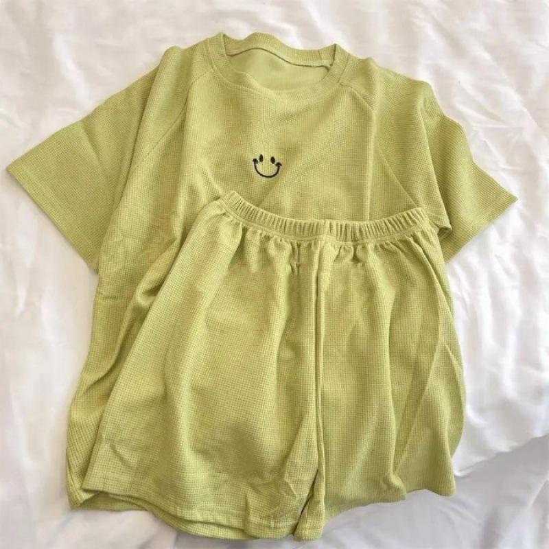 Summer Shorts Shorts Pajamas Women's Korean Round Neck Loose Casual Suit
