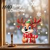 Christmas Party Supplies for Windows Window Stickers, Static PVC Decals with Santa Claus Reindeer Snowman Thickened Durable Holiday Clings Patterns,