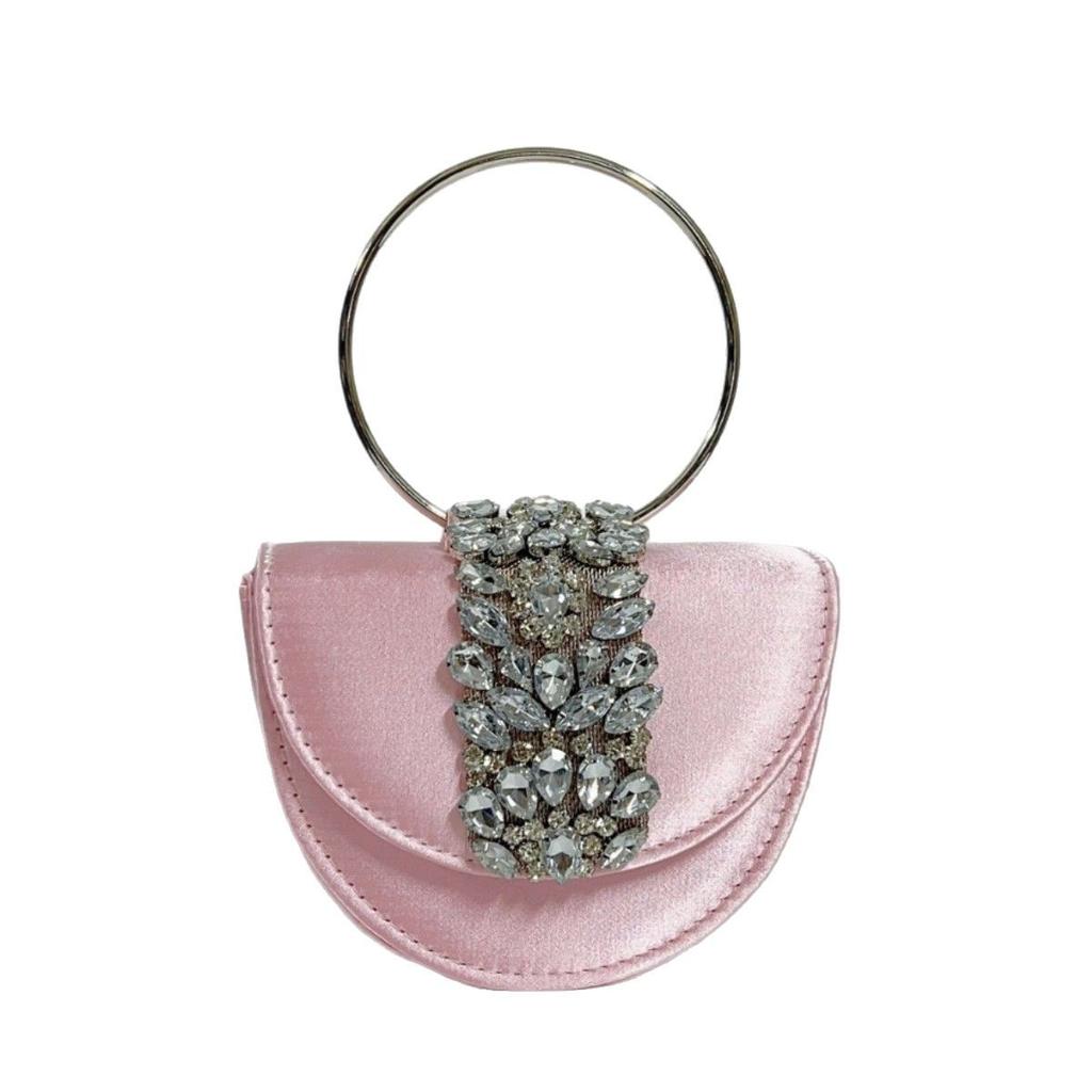 Unadorned Water Diamond Crescent Bag Diamond Silk Satin Flip Cover Small Square Bag Crossbody Bag