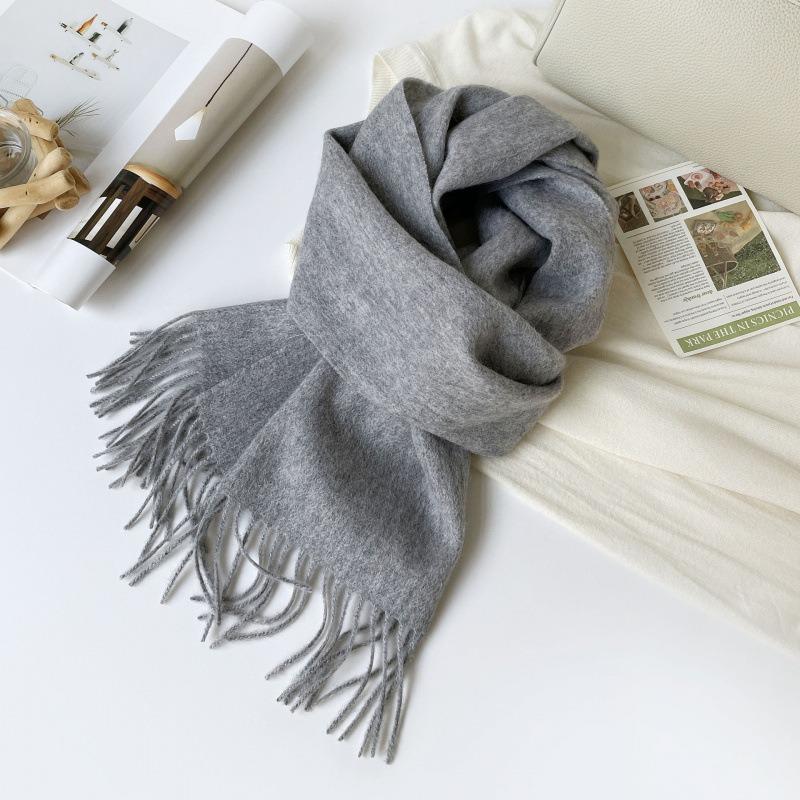 Women S Thick Warm Wool Scarf With Printed Logo For Winter Fashion