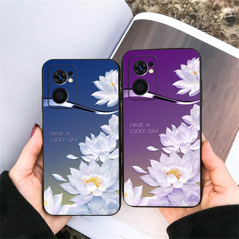 Gradient Yellow Lotus For OnePlus 8 9 11 12 13 10 Pro 9RT 8T 12R Ace 5 2V Nord CE 2 4 Lite N20 SE 30 N200 TPU Soft Phone Case