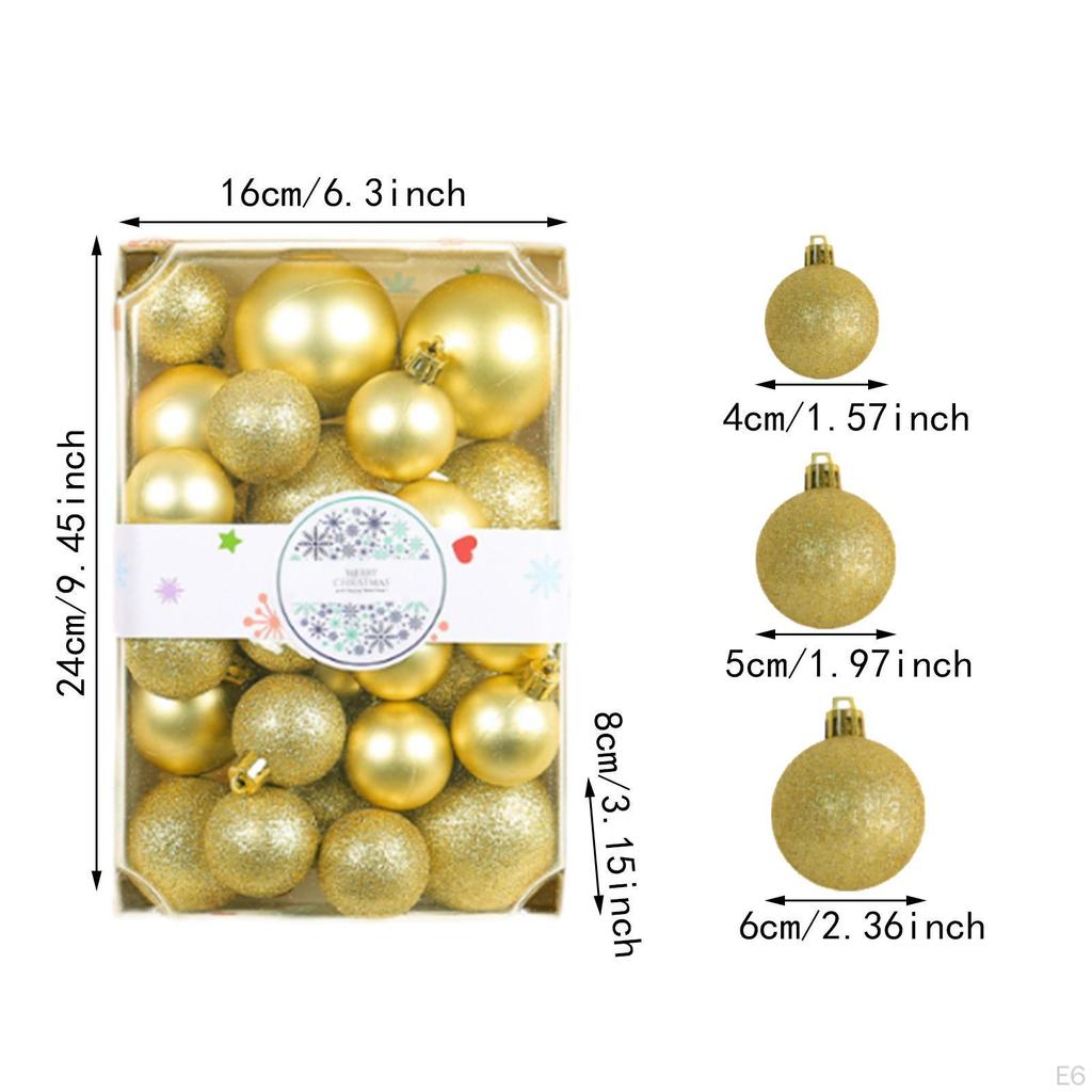 26 Pieces Christmas Ball Ornaments Decorative Baubles Holiday Hanging Balls Home Decor Shatterproof