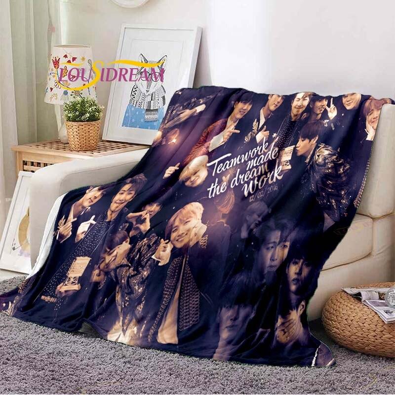 Newest Kpop Bangtan Boys Blanket Sofa Bed Blanket Super Soft Warm Blanket Cover Fleece Throw Blanket