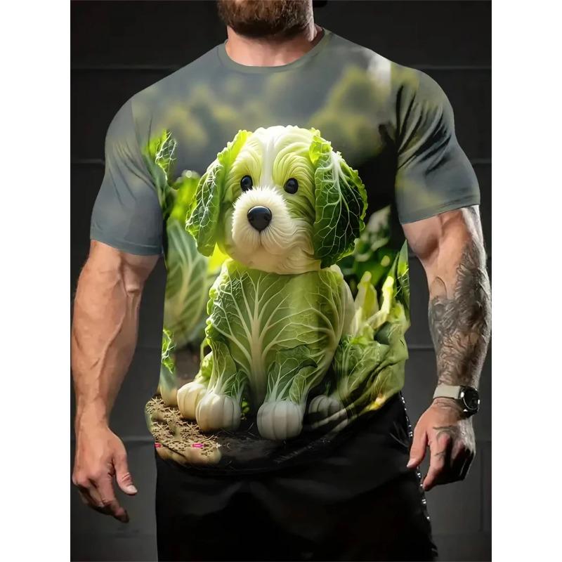 Animal Pattern 3d Printed T-Shirts Summer Casual Round Neck Short Sleeve Men's T-shirts