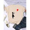 Let'S Fly Love Balloons Prints Womens T-Shirt Soft Breathable Short Sleeve Street Hip Hop Trend Tops Casual Female Tee Clothing