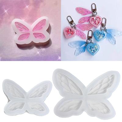 DIY for Butterfly Elf Wings Quicksand Silicone Epoxy Mold DIY Keychain Pendant Jewelry Crafting Mould for Valentine Gift