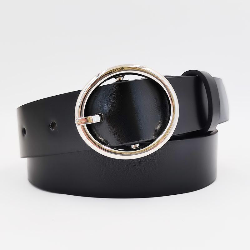 Oval Women's Belt Pu Japanese Buckle Personalized Korean Style Jeans Belt