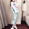 Two-piece Suit for Women's Sports and Leisure Autumn Student Hip-hop Sweatshirt Fashion Large Size Korean Style Loose Suit