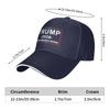 Trump 2024 Save America Again Baseball Caps Womens Man's Fashionable Adjustable Dad Hat Sandwich Flat Brim Hat Navy Blue