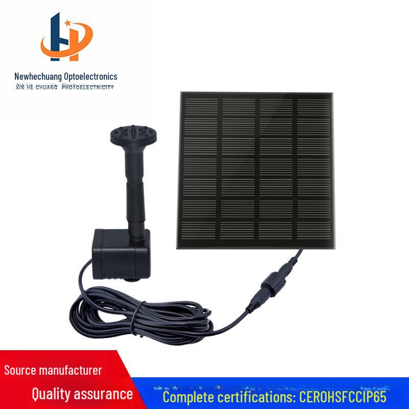 

Solar Fountain with Extension Cord, Square Design for Outdoor or Indoor Use