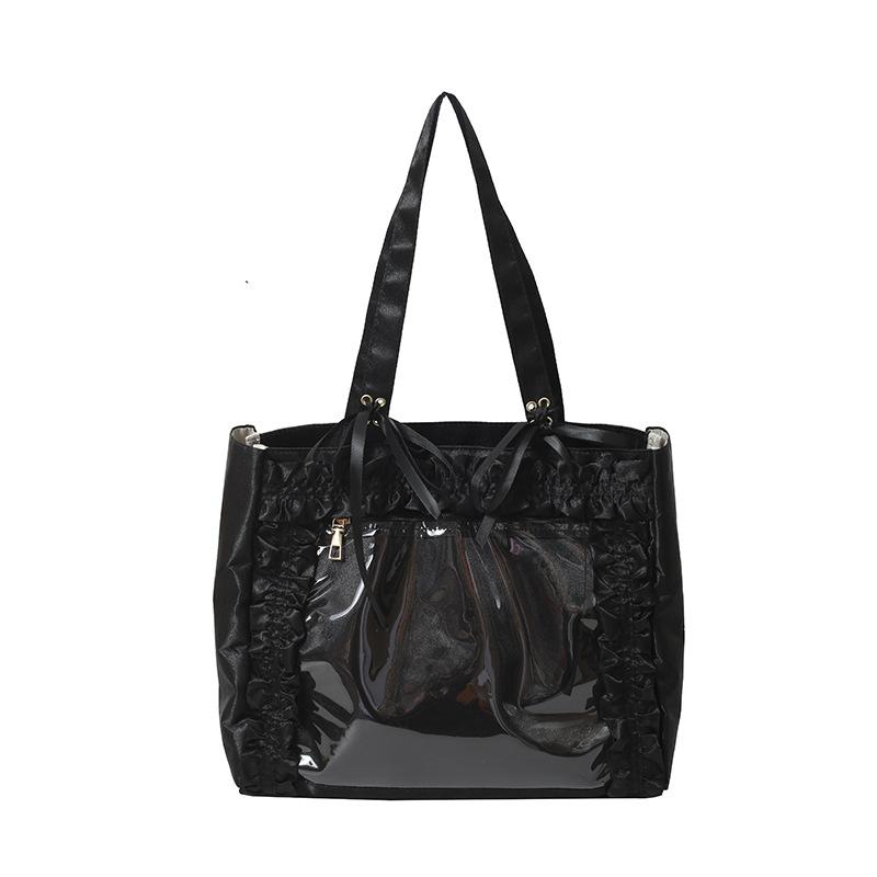 

Anime Fashion Versatile Girls Satin Tie Bowknot Ita Bag Transparent Badge Goods Pain Bag Shoulder Bag Two-Dimension Itabag