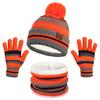 Children's Hat Scarf Gloves Three Piece Set Northern Winter Double Layer Cold Proof Knitted Hat Boys and Girls Scarves Three Piece Set
