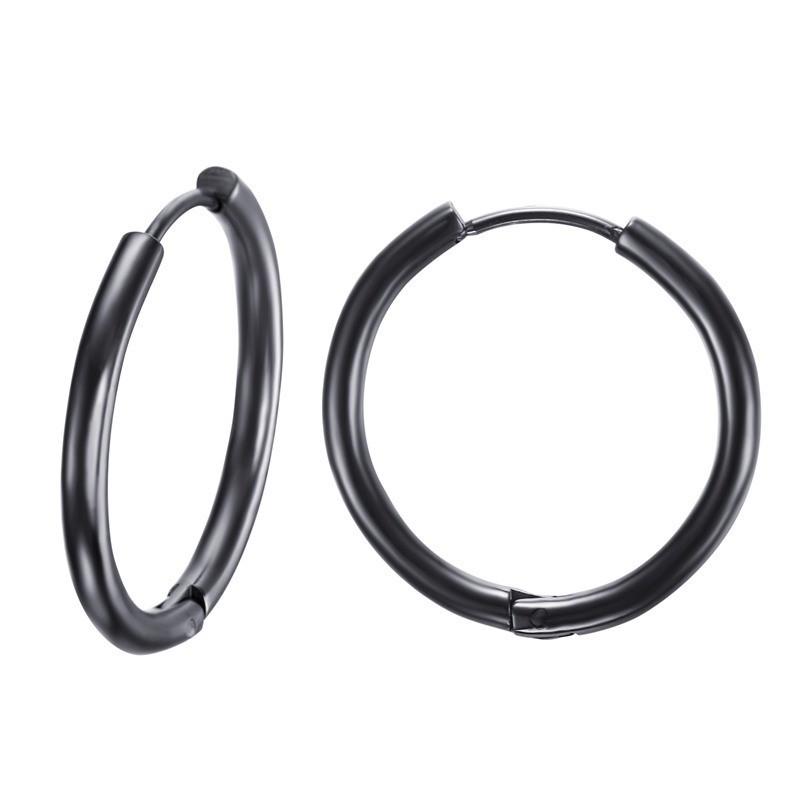 VNOX Basic Stainless Steel Hoop Earrings for Women Man Round Circle Loop Earring Aretes 25mm/20mm/11mm Unisex Ear Jewelry