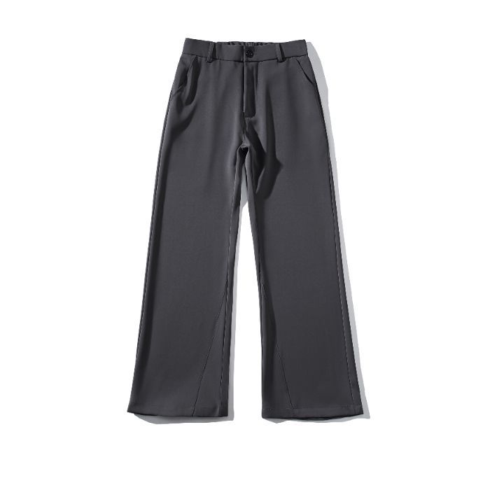 | American trend ruffian handsome wide-leg slightly pulled small trousers men's cleanfit loose drape casual suit pants