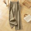 Women's Wide-Leg Linen Pants - Summer High-Waisted, Loose Fit, Casual Slimming Straight-Leg Design