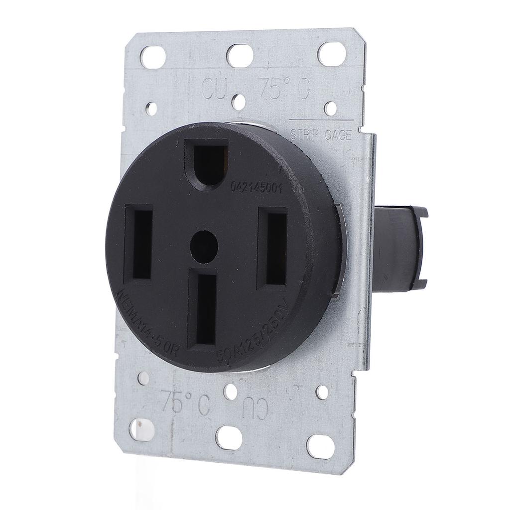 50A Recessed Power Outlet 4 Prong Grounded Flush Mount Receptacle for Camping Car Travel Generator