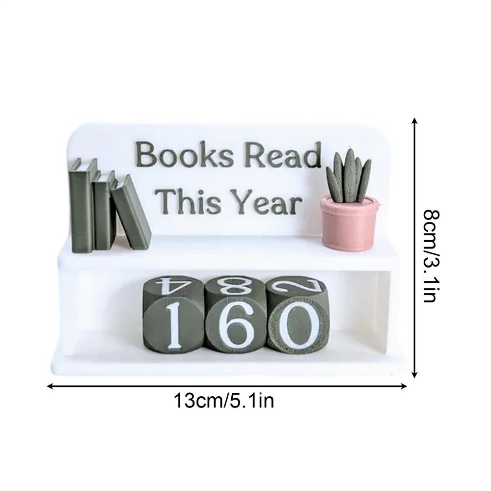 

Books Read This Year Counter Bookish Track Shelf Ornament Books Read This Year for Home Librarian Classroom Women Men Kids белый