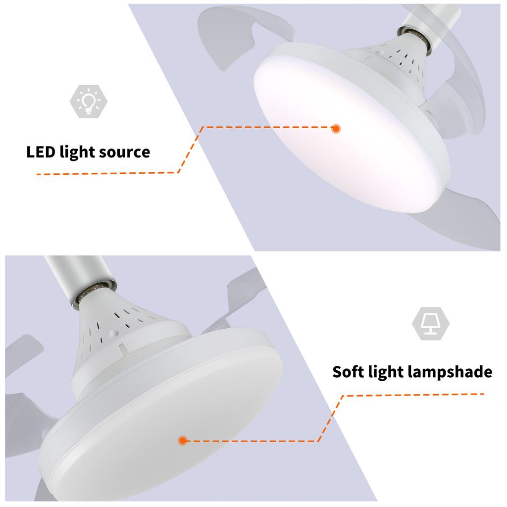 Modern LED Multifunctional Ceiling Light 40cm Remote Control Silent Invisible Fan Blade Living Room Office Study