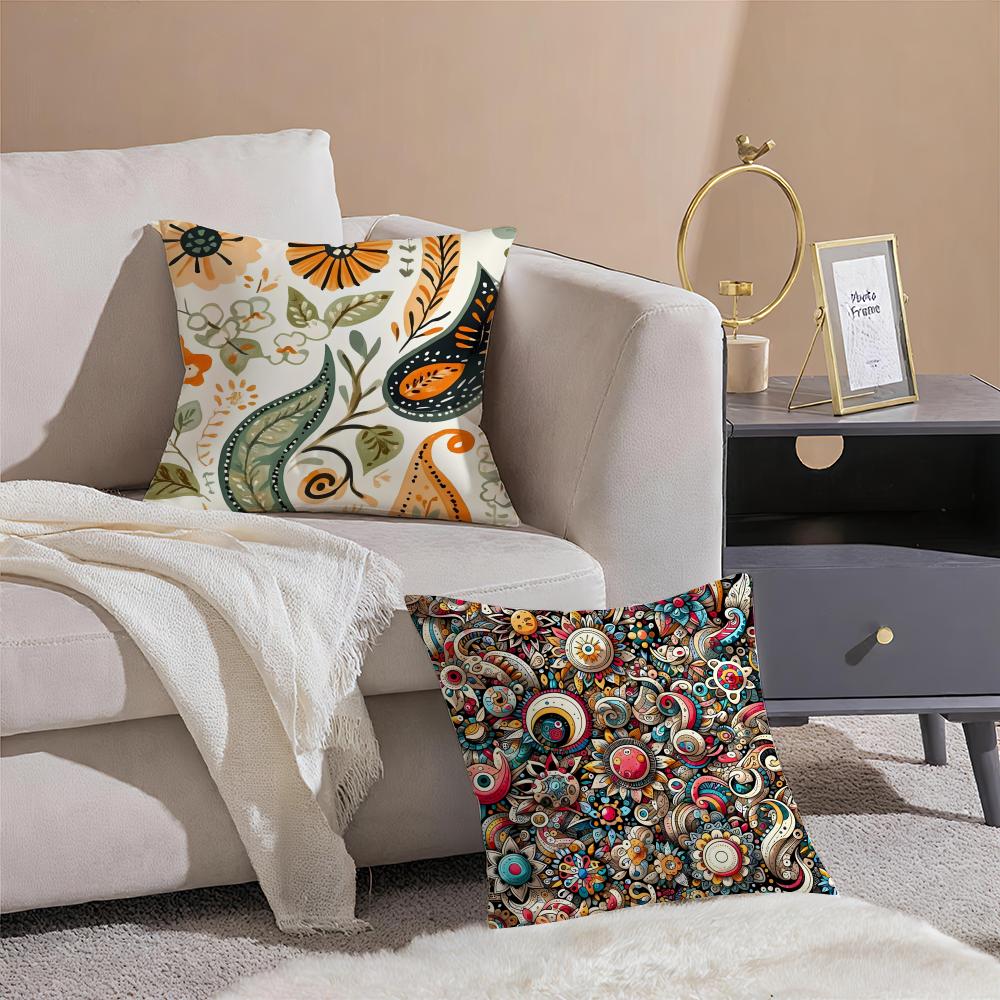 B-Bohemia Cushion Cover Pillowcase Short Plush Invisible Zipper Room Sofa Cushion Cover